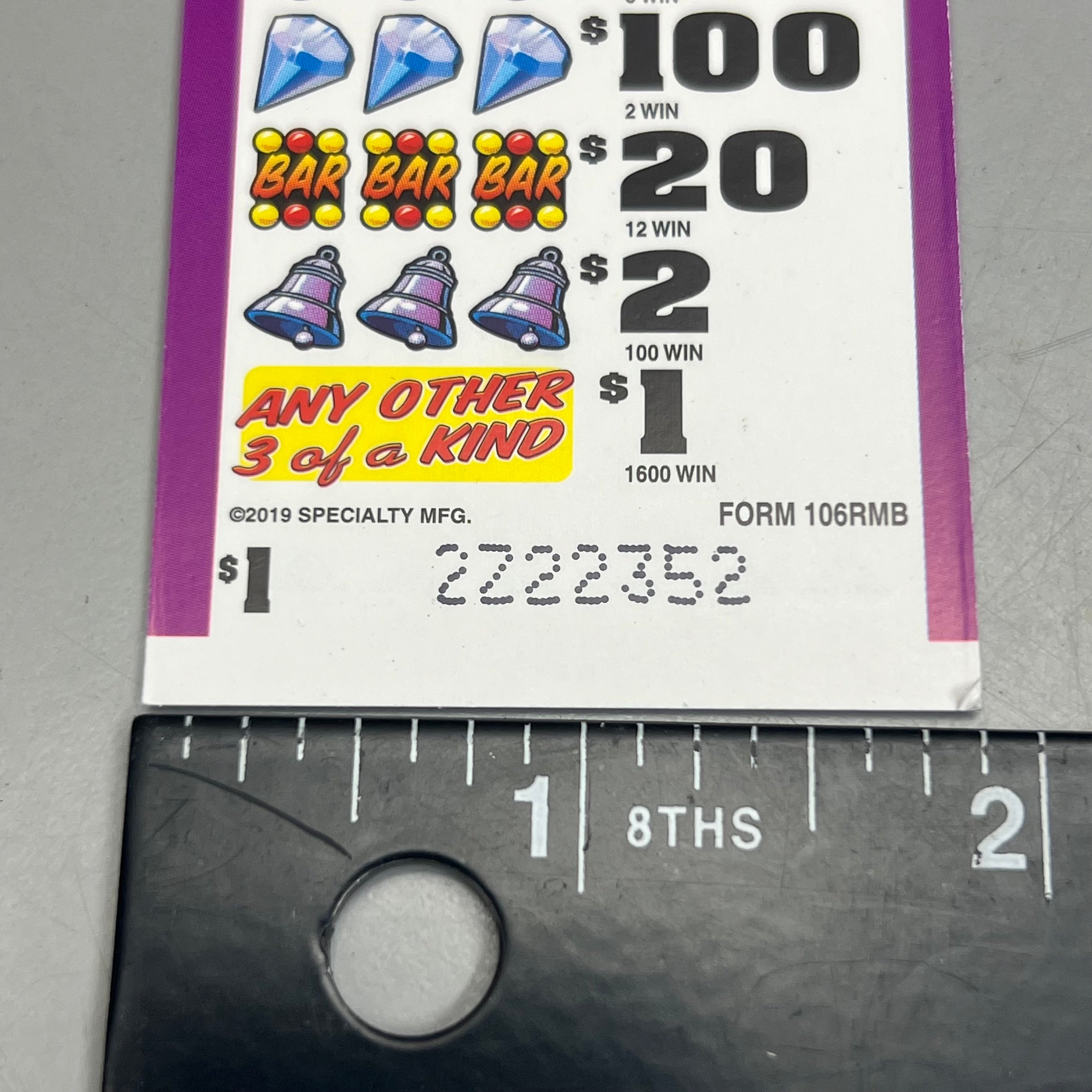 SPECIALTY MANUFACTURING Trips to Win 8160 Cards 3.875"x1.875"