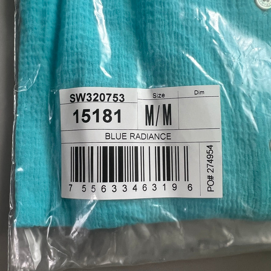 TOMMY BAHAMA Women's Lana Bay Gauze Top 3/4 Sleeve Blue Radiance Size M (New)
