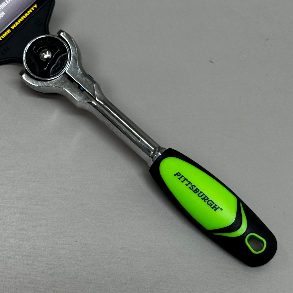PITTSBURGH AUTOMOTIVE 270° Quick Release Swivel Head Ratchet 1/4" Green 70151