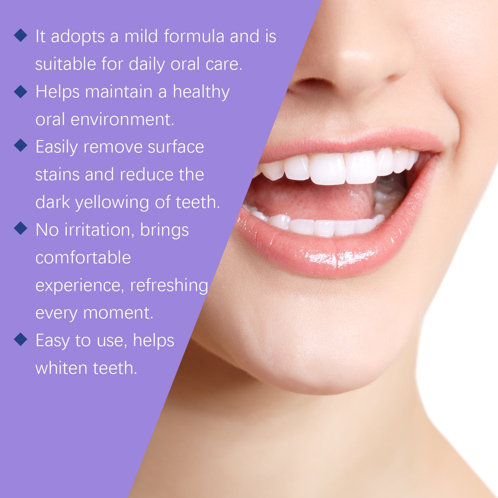 Oralhoe Purple Brightening Tooth Powder Gentle Mouth Cleanser Fresh Breath Cleanser Teeth Care