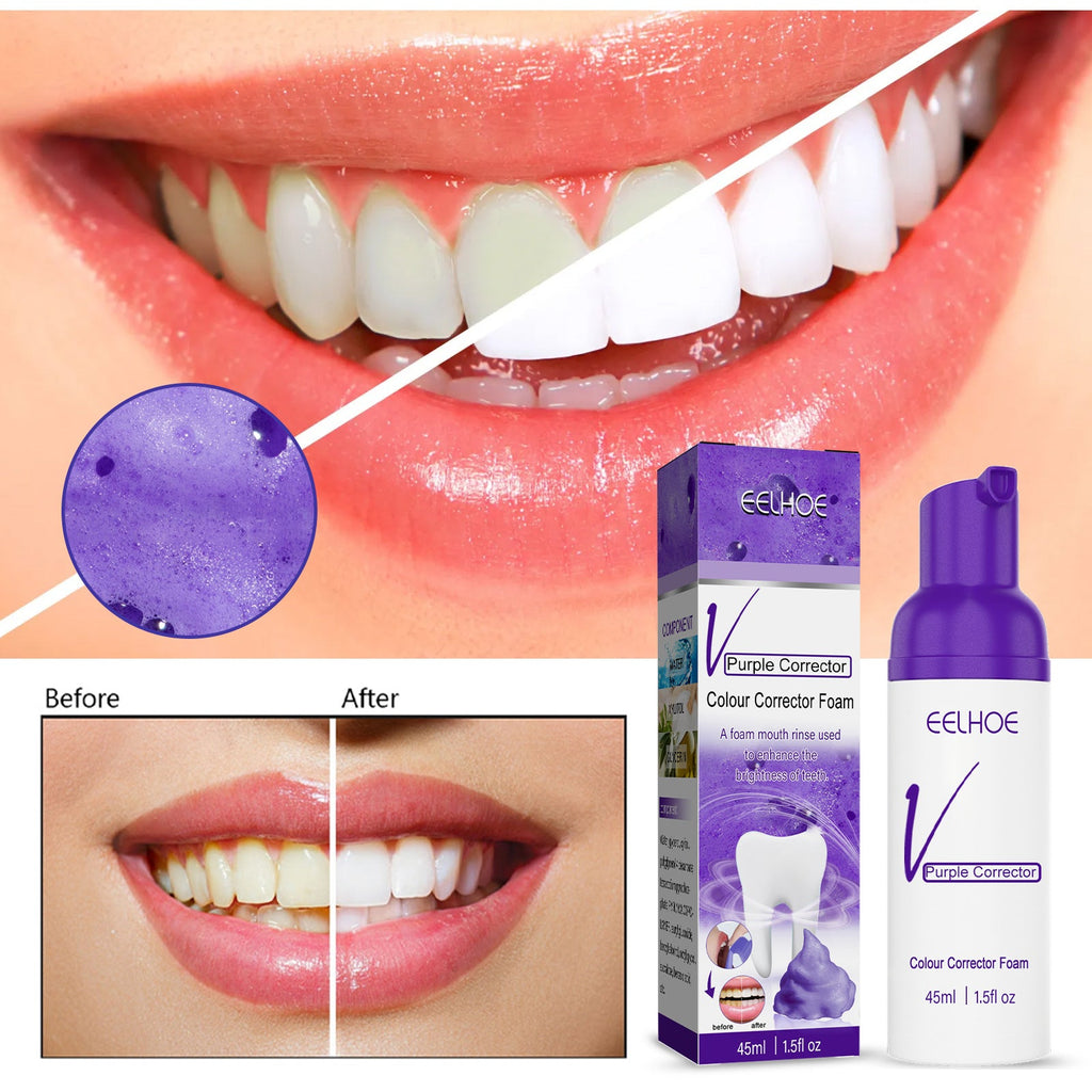 V34 Purple Toned Tooth Mousse Toothpaste Teeth Cleaning Stains Smoke Tartar Oral Care