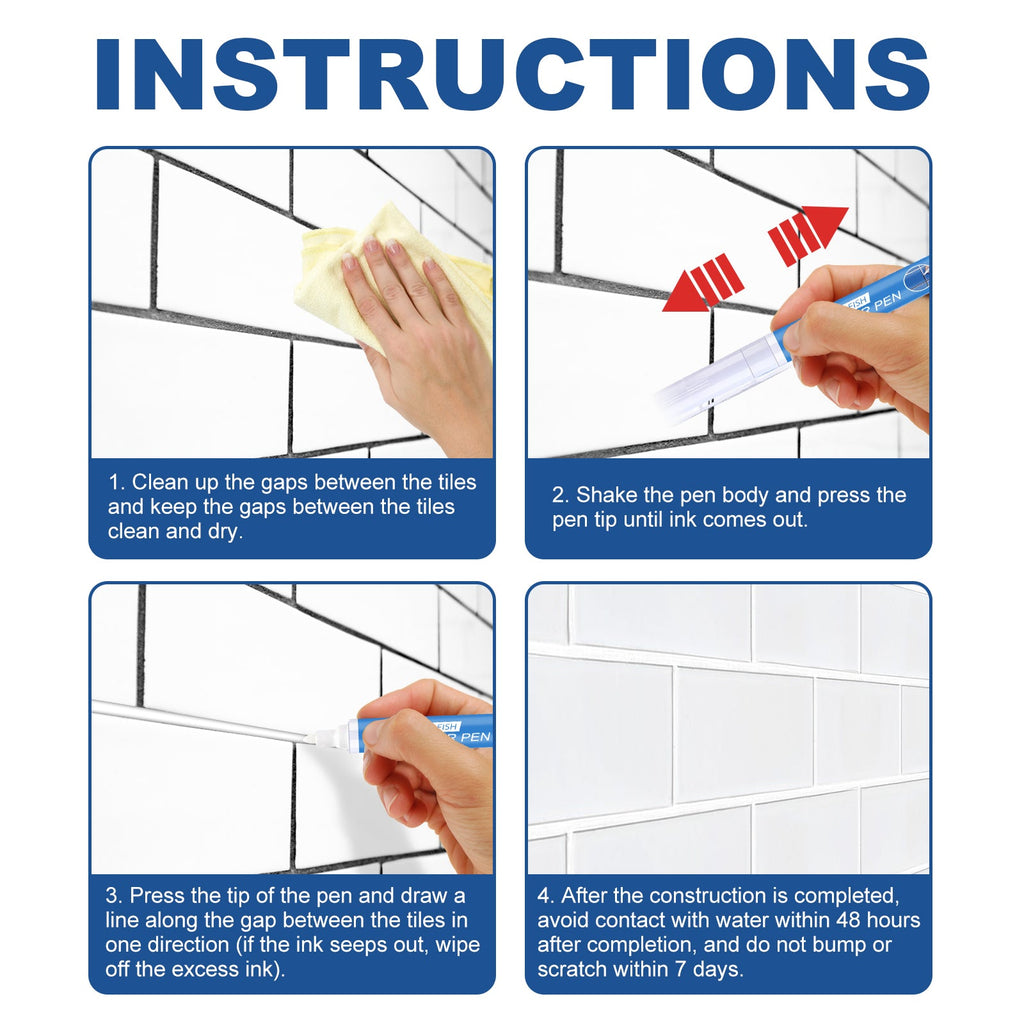 Tile Repair Pen Waterproof Mildew Resistant Tile Repair Pen For Bathroom Floor Crevices