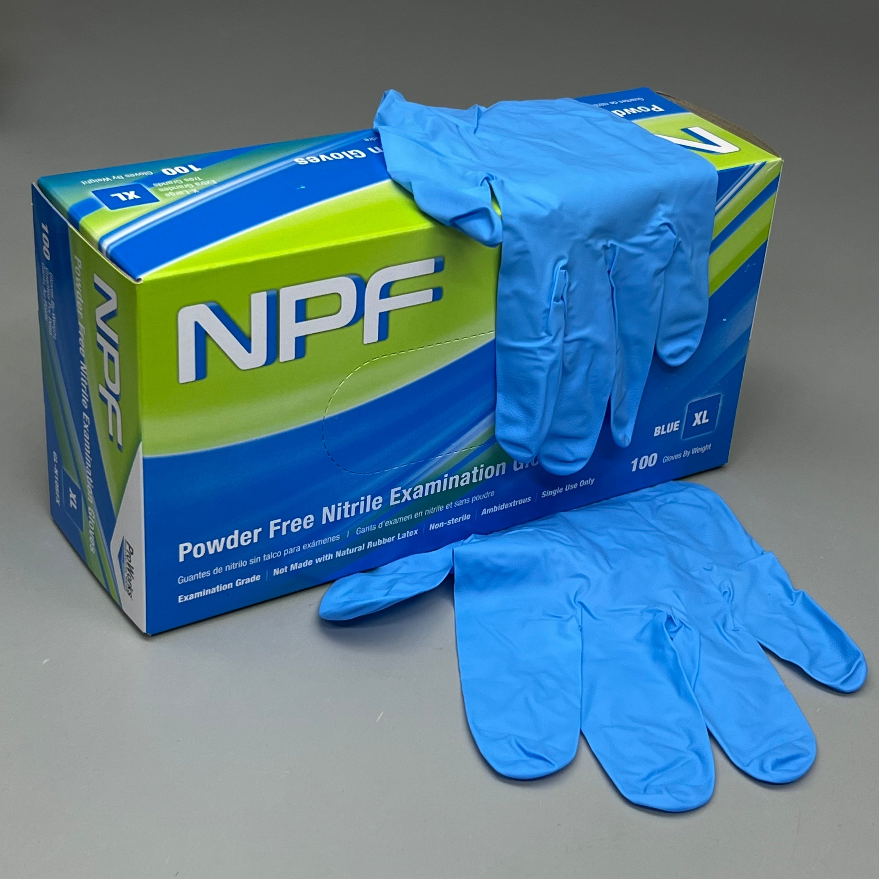 HOSPECO NPF (1,000 PACK) Nitrile Powder Free Exam Gloves Sz M Blue GL-N106FM