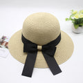 Summer Cap Black Ribbon Decorate Wavy Straw Hat For Girls Hat Kids Sun Cap Baby Beach Hats for Girls