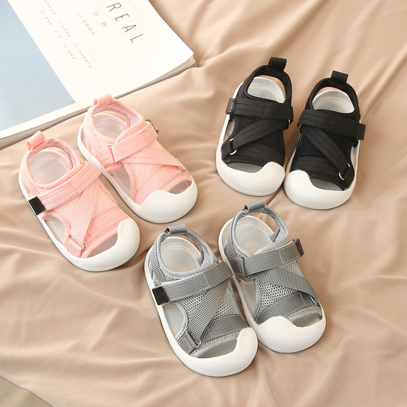 Flexible Boys Girls Breathable Mesh Shoes Slip-proof Soft Sole Shoes Baby Casual Toddler Shoes