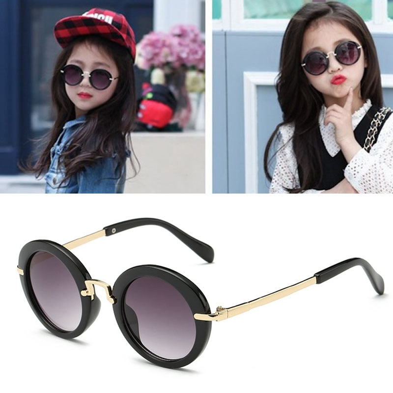 Cute Round Polarized Sunglasses for Kids Girls Boys UV400 Protection Fashionable &  Children's Sunglasses New Cute Baby Round Frame & Colorful Sunshade Mirror For Kids