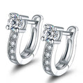 18K White Gold Plated Huggie Earrings with Swarovski Crystals