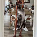 Women's Plus Size Printed Slit Loose Hem Dress