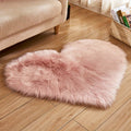 Plush Heart-Shaped Area Mat | Machine Washable Soft Artificial Wool | Cozy Decorative Mat for Living Room, Bedroom, Office | Indoor Use
