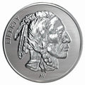 1oz .999 Fine AG Silver Round - Buffalo Indian Stamped