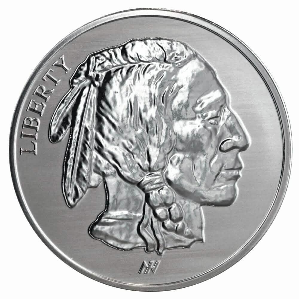 1oz .999 Fine AG Silver Round - Buffalo Indian Stamped