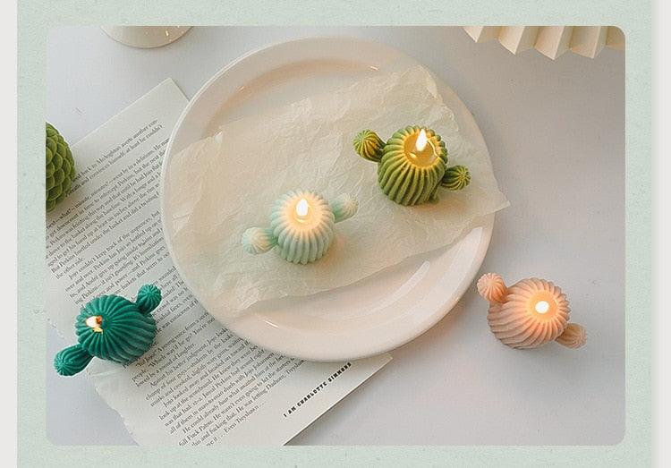 1pc Cactus Candle Handmade Delicate Cactus Candles For Birthday Party Wedding Spa Home Decoration Romantic Cute Soy Wax Aromatherapy Small Scented Relaxing Birthday Wedding Party Gift Home Decor