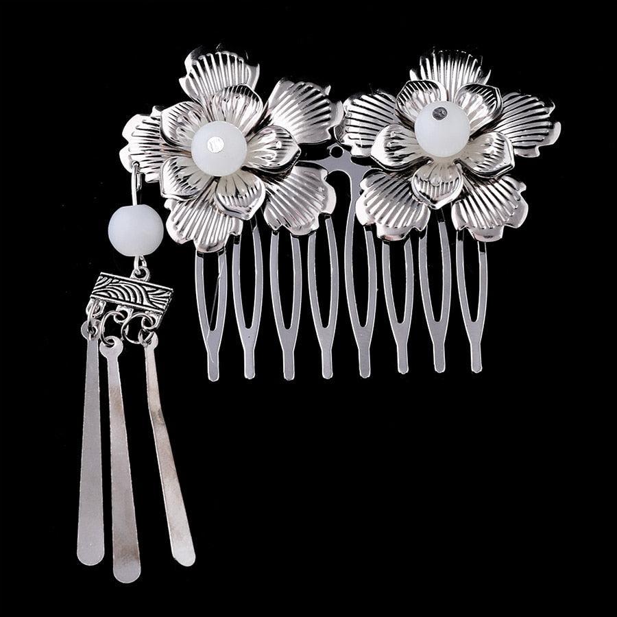 1Pc New Chinese Style Hair Clips for Women Cherry Hairpin Girls Elegant Ladies Headwear Costume Headdress Wedding Hair Accessories for Brides and Bridesmaids