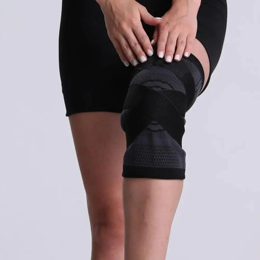 1PC Sport Knee Sleeve Support Men Kneepad Pressurized Elastic Knee Pads Fitness Gear Protector For Sport Improved Circulation Compression Support For Joint Pain
