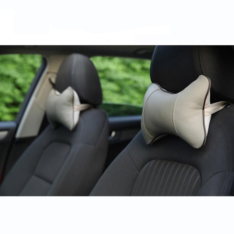 1pcs Universal Car Neck Pillows PVC Leather Breathable Mesh Auto Car Neck Rest Headrest Cushion  Headrest Pillow Pillow Neck Pillows Both Side Pu Leather Pack Headrest Fit for Most Cars Filled Fiber Universal Car Pillow Car Interior Accessories