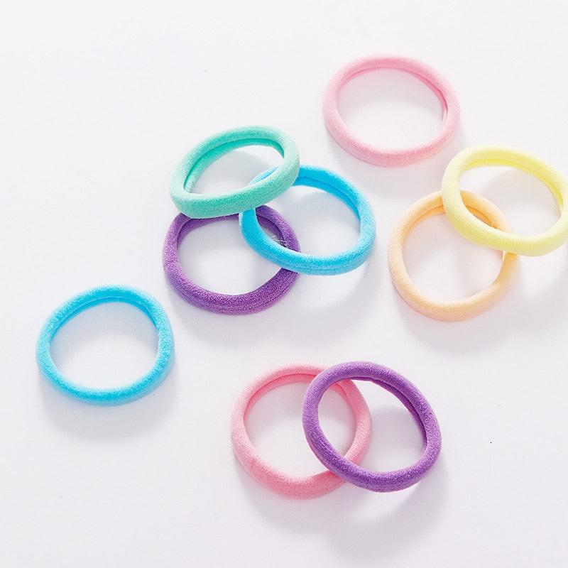 1Set 4cm Girls Cute Colorful Elastic Hair Bands Children Lovely Ponytail Holder Scrunchies Hair Ties Headbands Fashion Hairgrips Accessories For Party