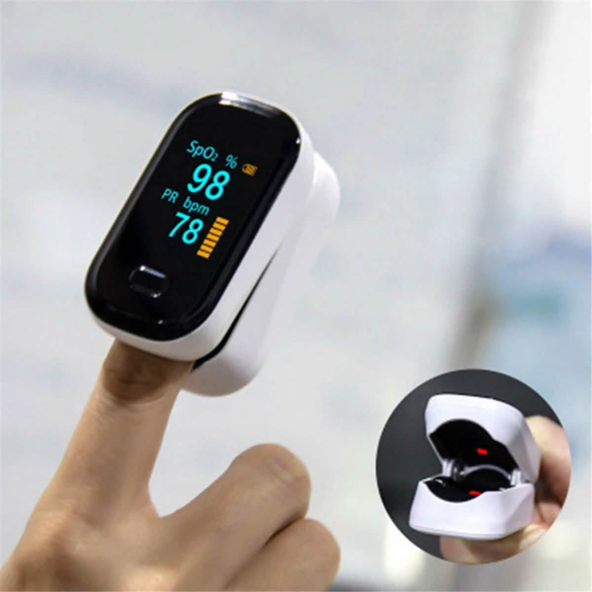 2 Finger-Clamp Pulse Oximeter