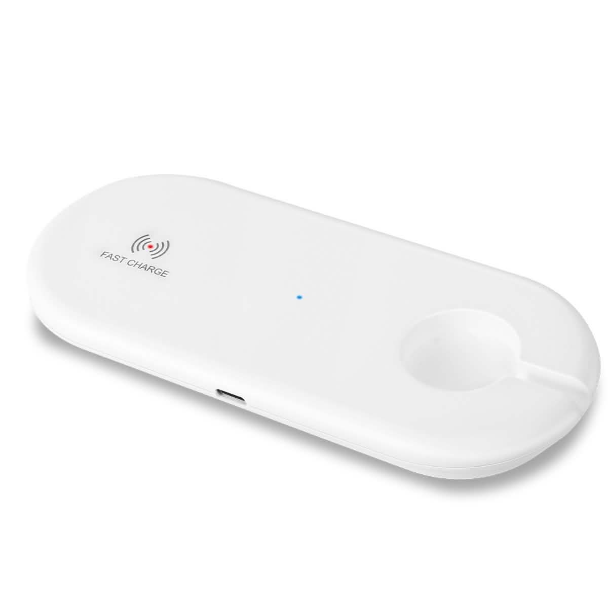 2-in-1 10W Qi Wireless Charging Pad
