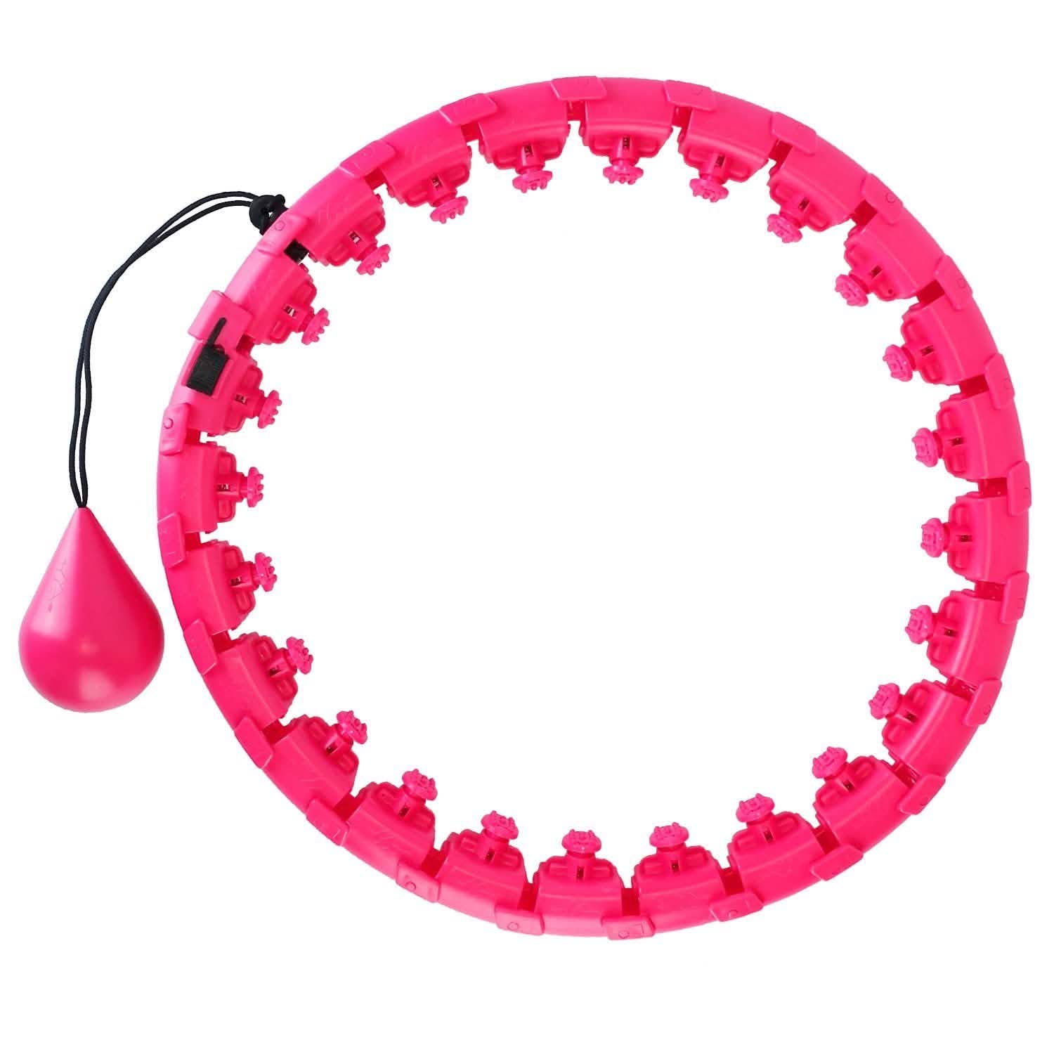 2-in-1 Fitness Hoop 24 Knots Abdomen Fitness Massage Hoops Weighted with 360 Auto Spinning Ball Detachable Knots