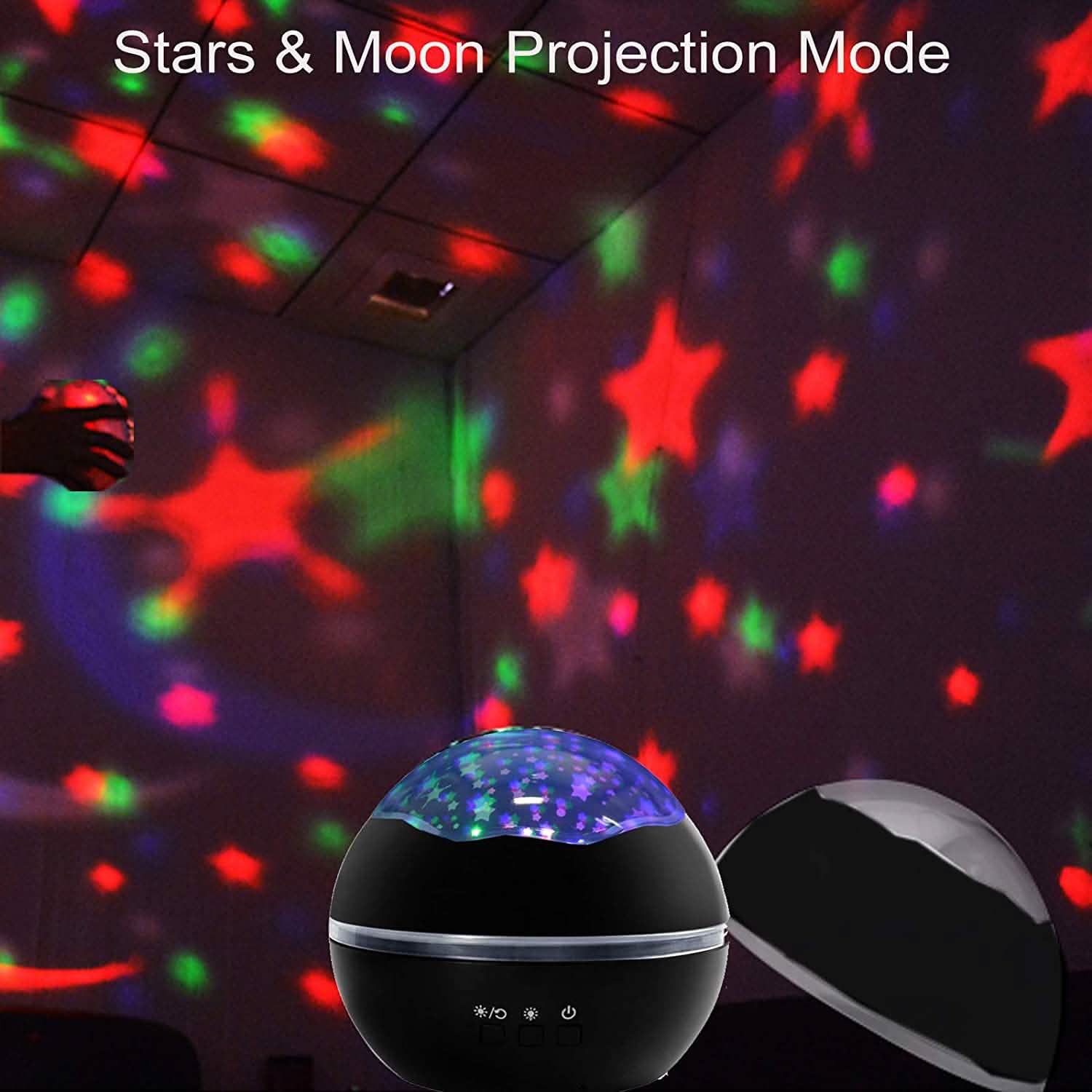 2-in-1 Ocean Star Night Light Projector Lamp 360 Degree Rotating