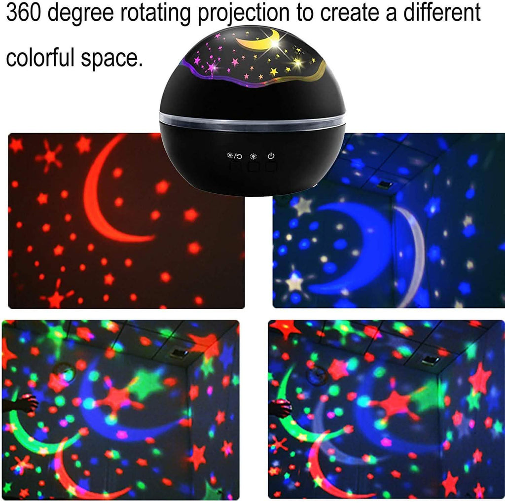 2-in-1 Ocean Star Night Light Projector Lamp 360 Degree Rotating