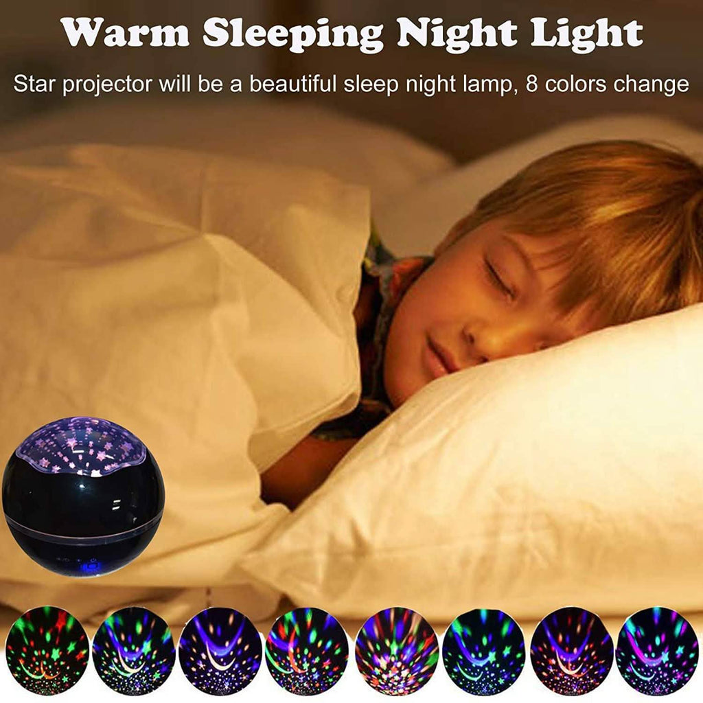 2-in-1 Ocean Star Night Light Projector Lamp 360 Degree Rotating