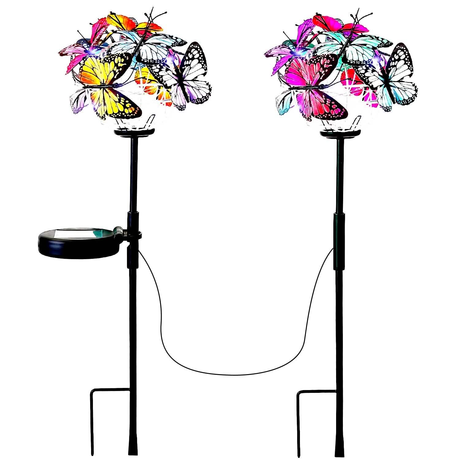 2-in-1 Outdoor Butterfly Solar Light Yard Stake