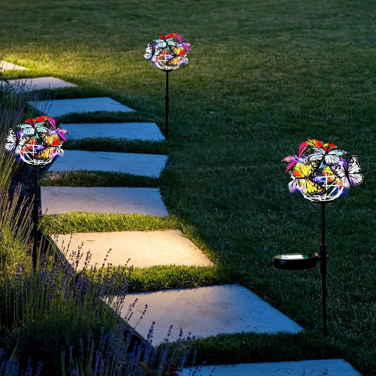 2-in-1 Outdoor Butterfly Solar Light Yard Stake