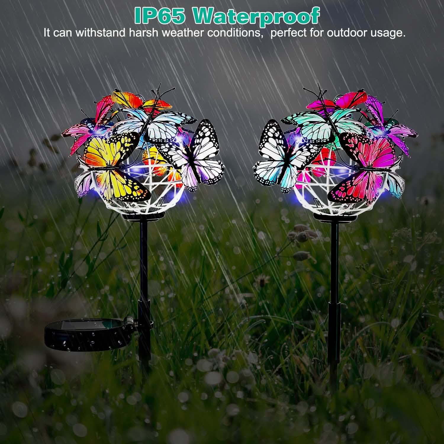 2-in-1 Outdoor Butterfly Solar Light Yard Stake