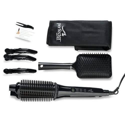 2-in-1 Perfecter Flat Iron Hair Straightener and Hot Round Brush