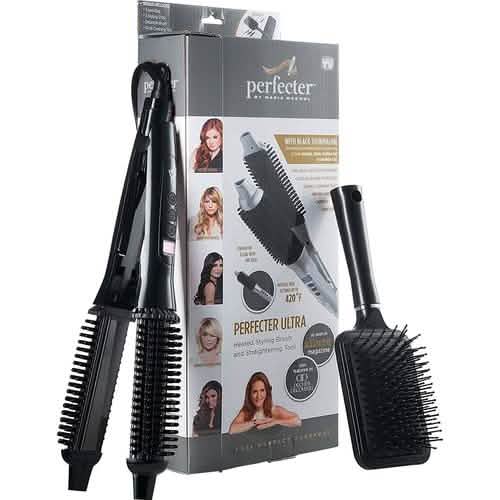 2-in-1 Perfecter Flat Iron Hair Straightener and Hot Round Brush