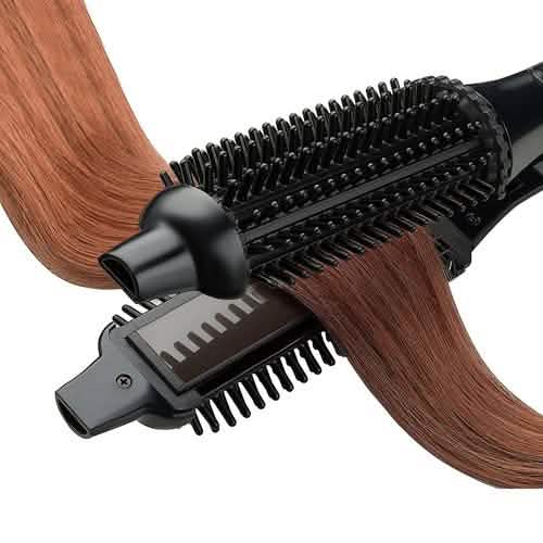 2-in-1 Perfecter Flat Iron Hair Straightener and Hot Round Brush