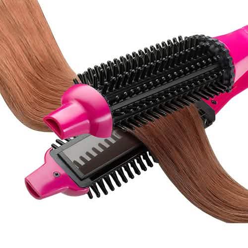 2-in-1 Perfecter Flat Iron Hair Straightener and Hot Round Brush