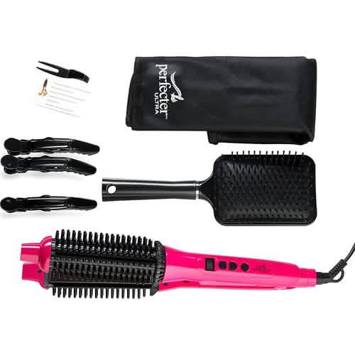 2-in-1 Perfecter Flat Iron Hair Straightener and Hot Round Brush