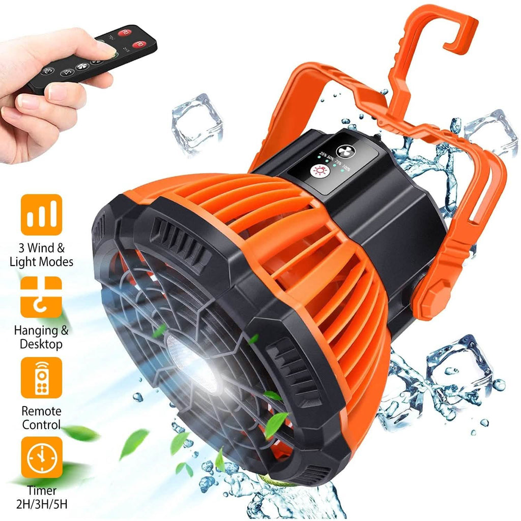 2-in-1 Portable Camping Lantern Electric Fan