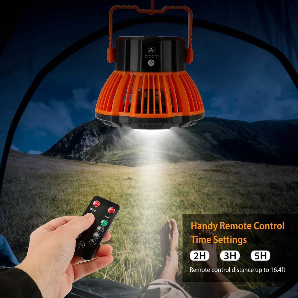 2-in-1 Portable Camping Lantern Electric Fan