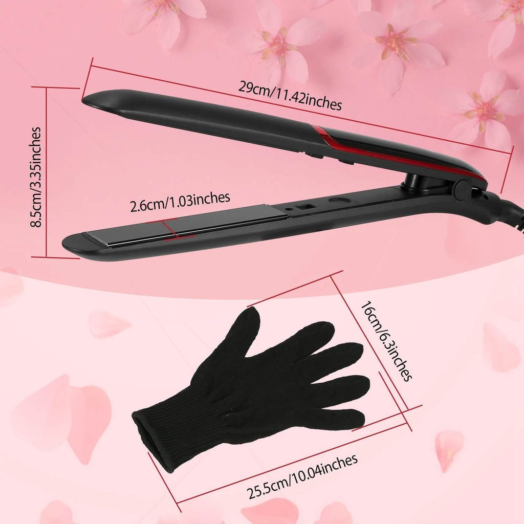 2-in-1 Twist Hair Straightener Ceramic Plate Hair Curler with Temperature Adjust LCD Display