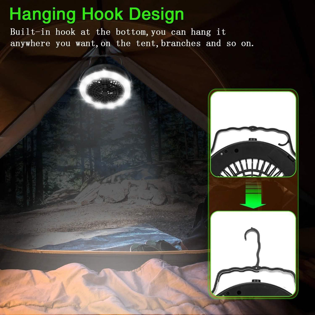2-in-1 Outdoor Battery/USB Operated Portable Camping LED Fan