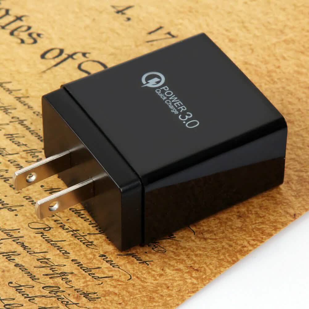 2-Pack: 3 Port LED Fast Quick Charge QC 3.0 USB Hub Display Wall Charger Adapter US Plug