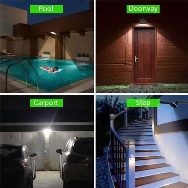 2-Pack: 36 LED Solar Powered Motion Sensor Wall Lamp