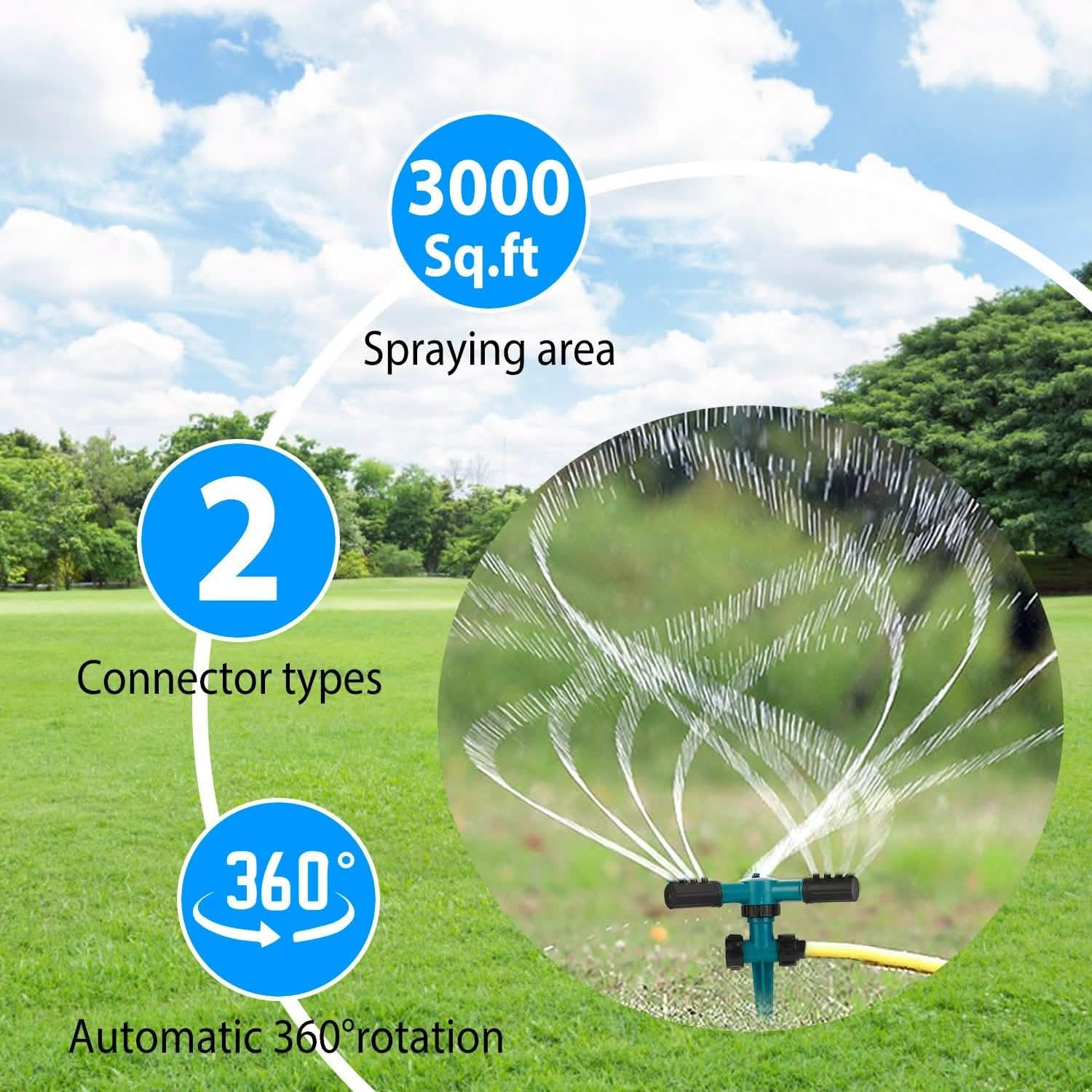 2-Pack: 360 Degree Rotatable Lawn Garden Sprinkler