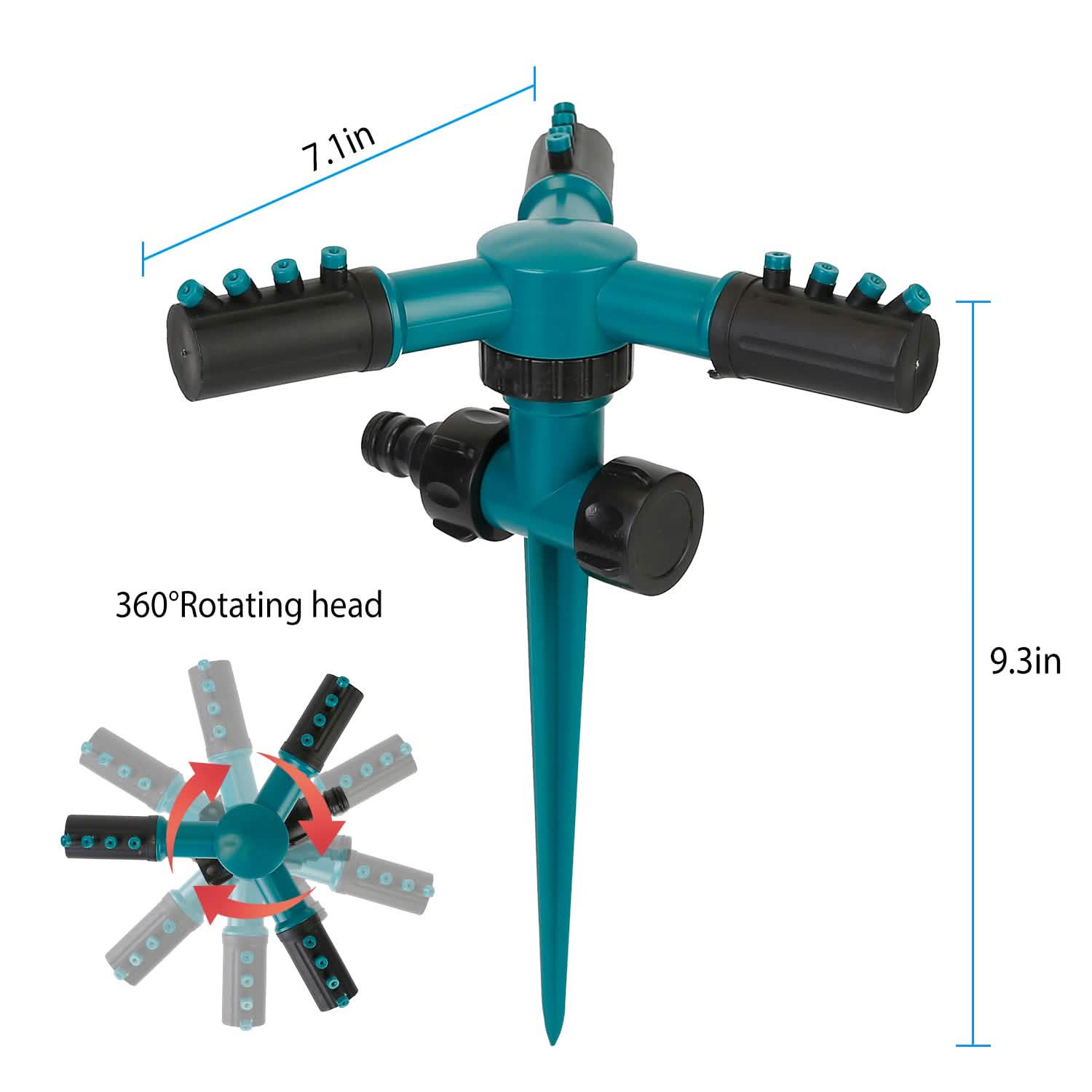 2-Pack: 360 Degree Rotatable Lawn Garden Sprinkler