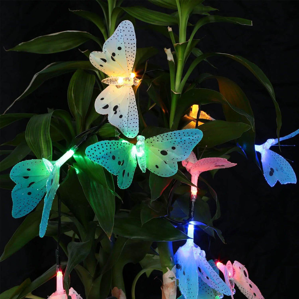 2-Pack: 3.8M Solar String Butterfly Lights