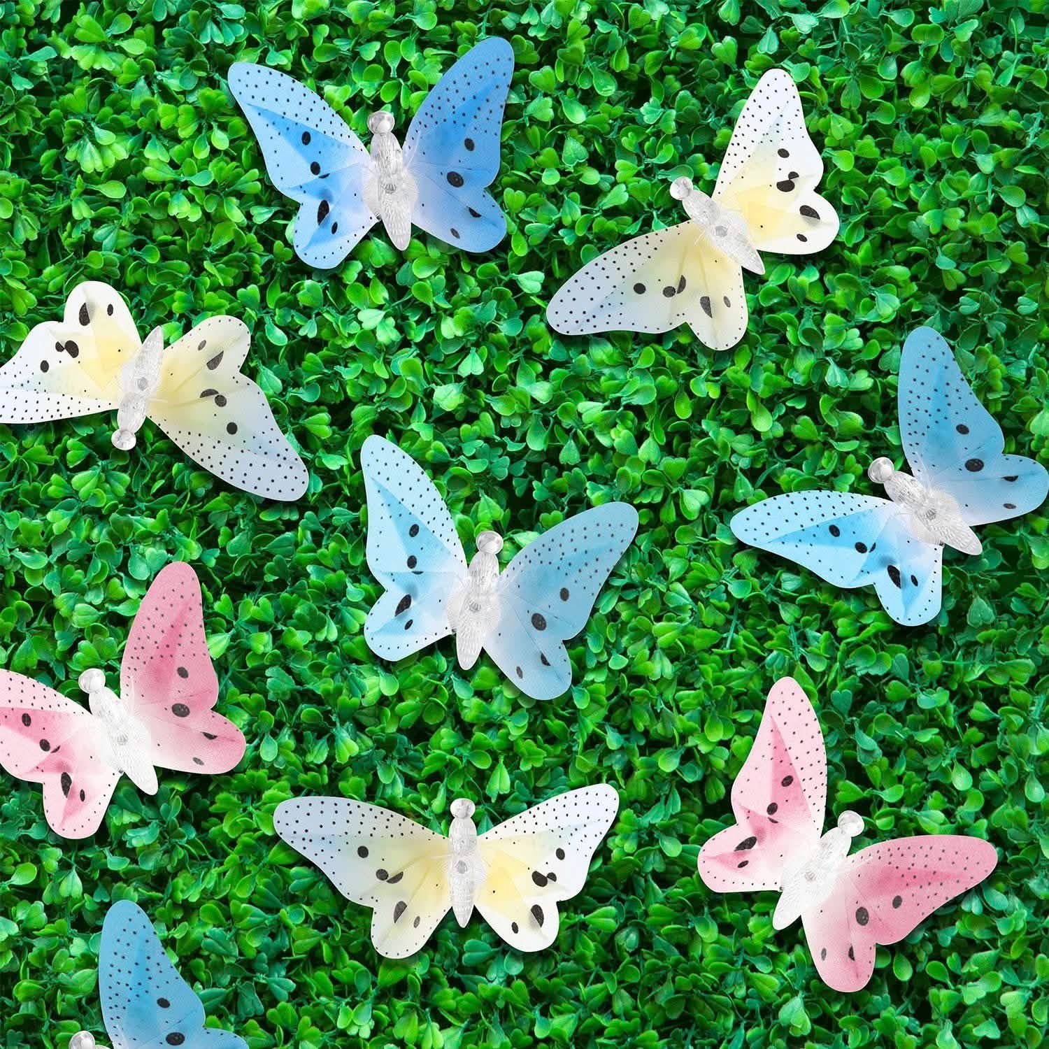 2-Pack: 3.8M Solar String Butterfly Lights