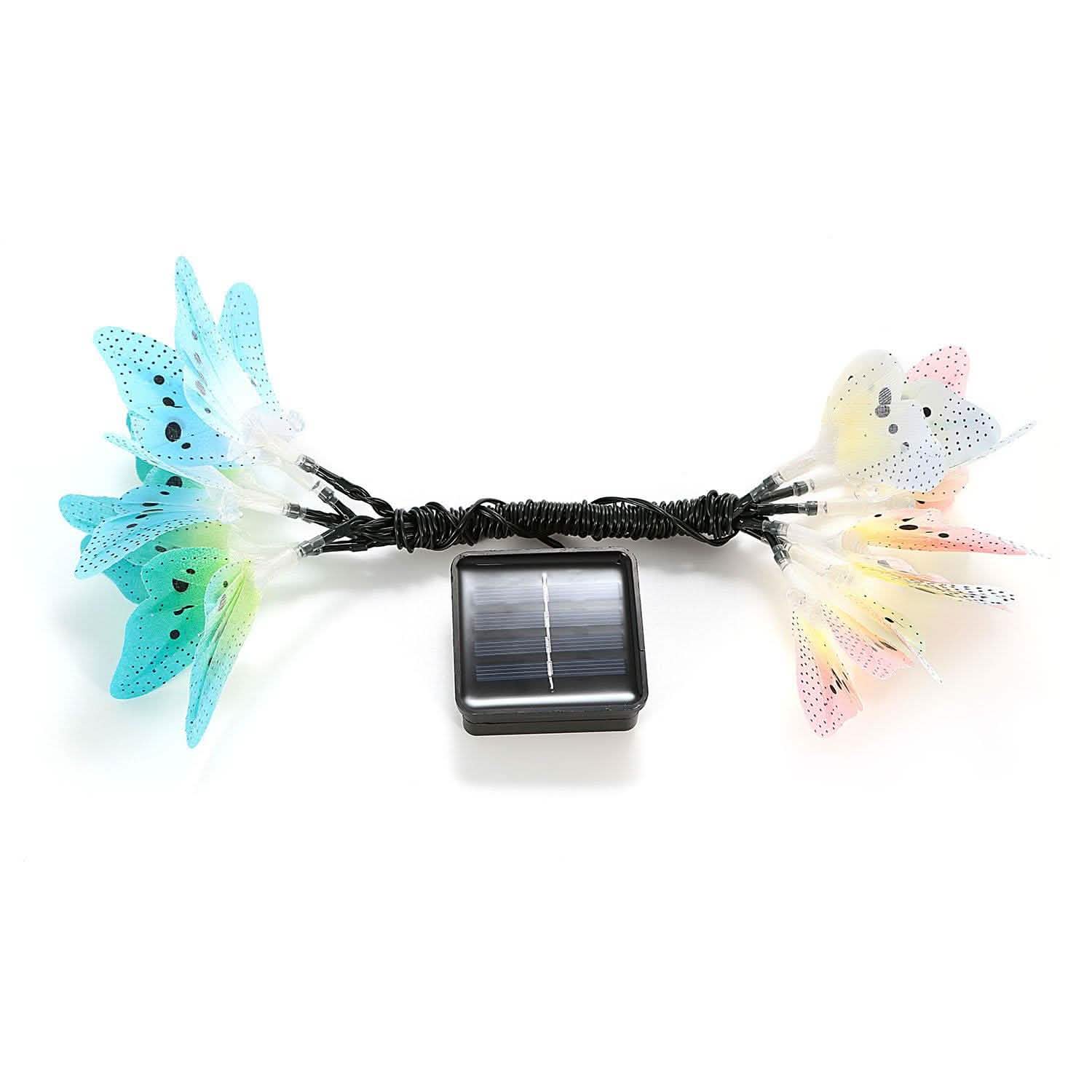 2-Pack: 3.8M Solar String Butterfly Lights