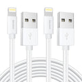 2-Pack: 4 Ft. White Overtime Apple MFi Certified Lightning USB Cable