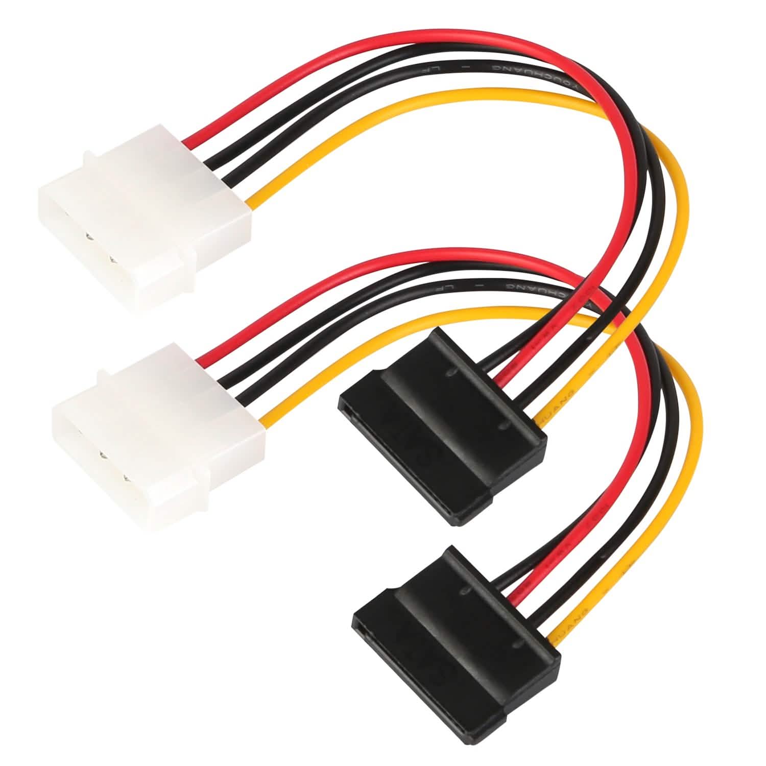 2-Pack: 4 Pin Male To 15Pin Female Data Cable Adapter
