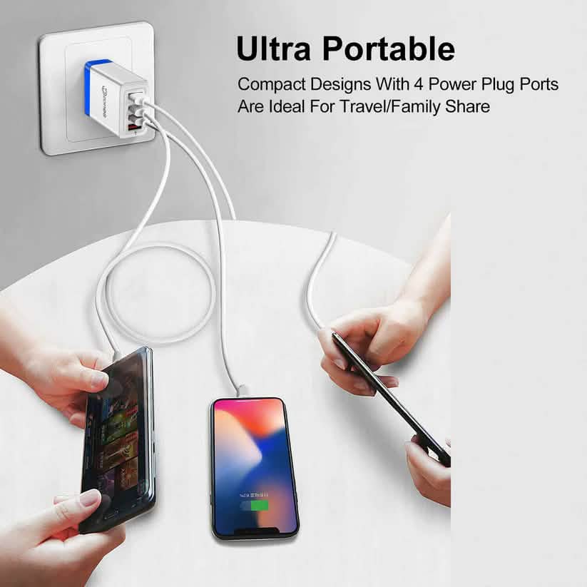 2-Pack: 4 Port High-Speed Wall Charger