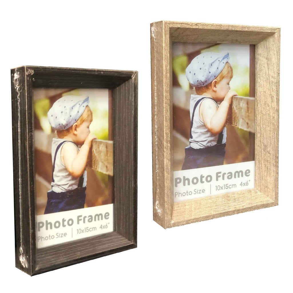2-Pack: 4" x 6" Solid Wood Photo Frame with Hanger Hooks