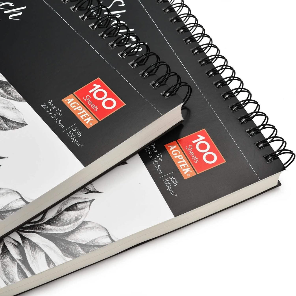 2-Pack: 9X12" 100 Sheets Spiral Sketch Pad
